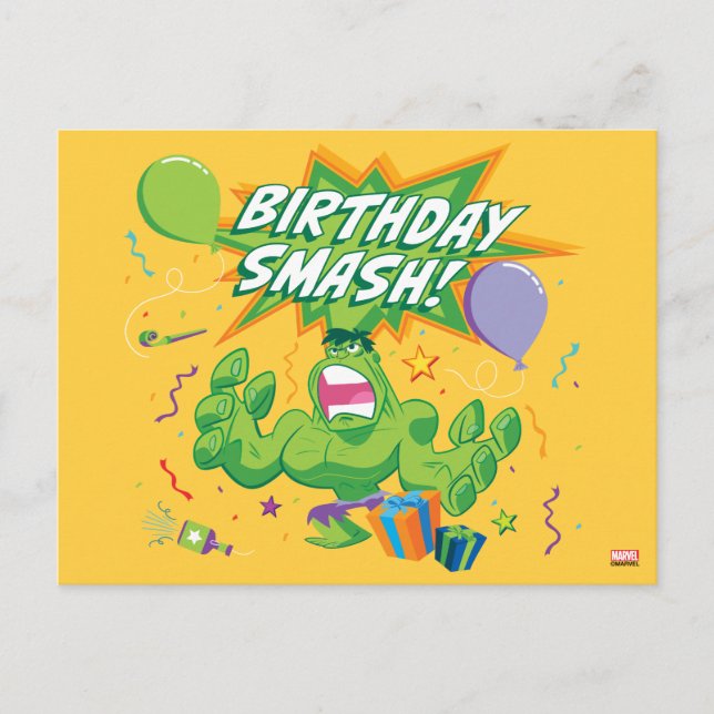 Hulk Birthday Smash Postcard (Front)
