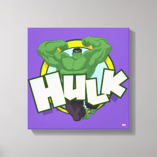 Hulk Character and Name Graphic Canvas Print