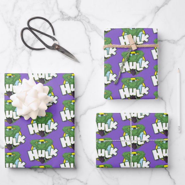 Hulk Character and Name Graphic Wrapping Paper Sheet (Front)