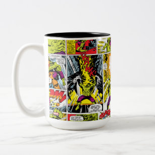 Hulk Comic Book Panel Pattern Two-Tone Coffee Mug