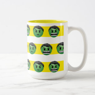 Hulk Emoji Stripe Pattern Two-Tone Coffee Mug