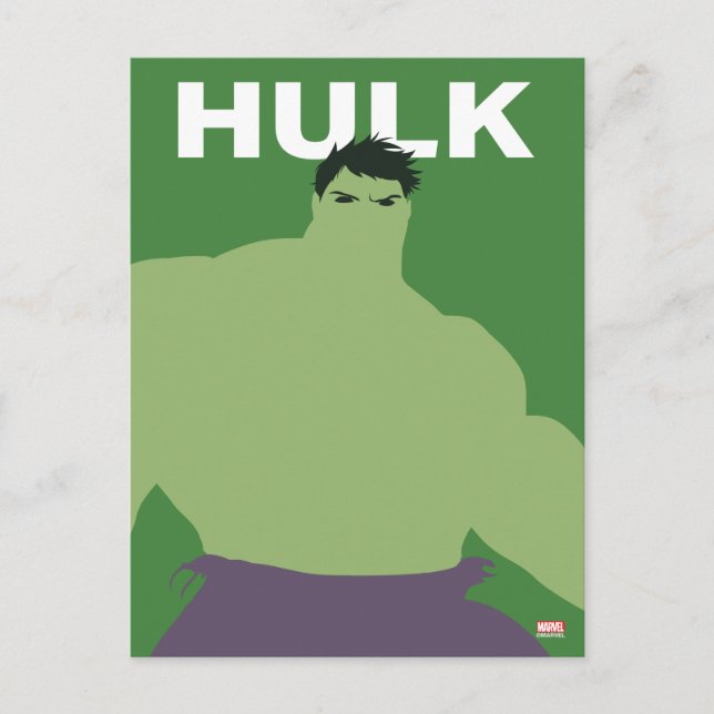 Hulk Flat Color Character Art Postcard (Front)