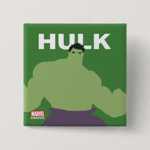 Hulk Flat Colour Character Art 2 Inch Square Button