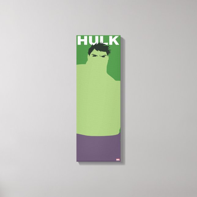Hulk Flat Colour Character Art Canvas Print (Front)