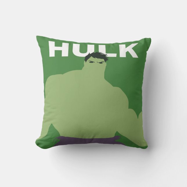 Hulk Flat Colour Character Art Throw Pillow (Front)