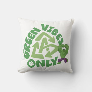 Hulk Green Vibes Only Throw Pillow