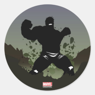 Hulk Heroic Silhouette Classic Round Sticker