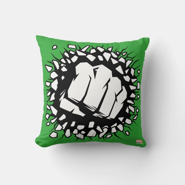 Hulk Icon Throw Pillow (Front)