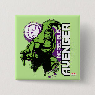 Hulk Incredible Avenger 2 Inch Square Button