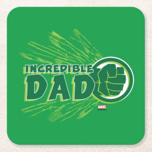 Hulk Incredible Dad Square Paper Coaster