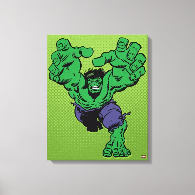 Hulk Retro Grab Canvas Print (Front)