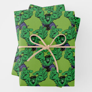 Hulk Retro Grab Wrapping Paper Sheet