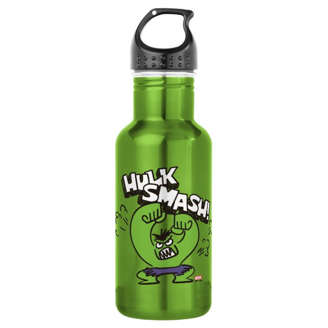 Hulk Smash Angry Doodle Graphic 532 Ml Water Bottle (Front)