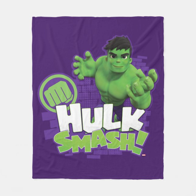 HULK SMASH! Character Graphic Fleece Blanket (Front)