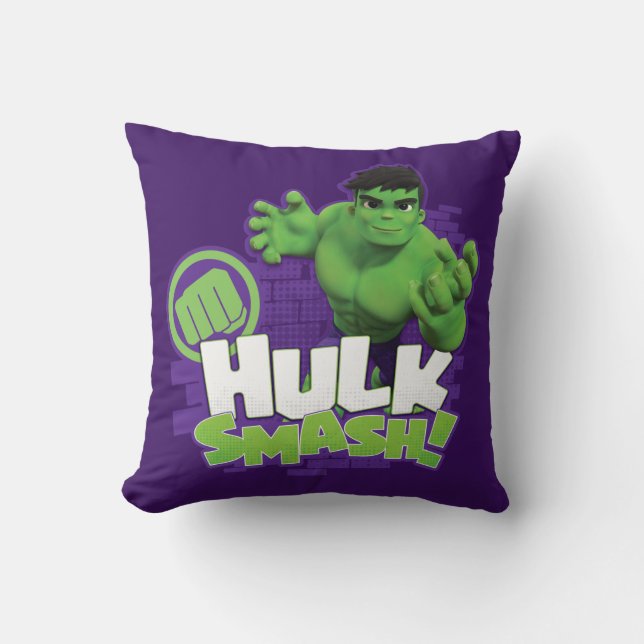 HULK SMASH! Character Graphic Throw Pillow (Front)