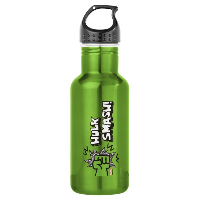 Hulk Smash Fist Doodle Graphic 532 Ml Water Bottle (Front)