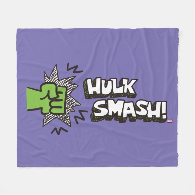 Hulk Smash Fist Doodle Graphic Fleece Blanket (Front (Horizontal))