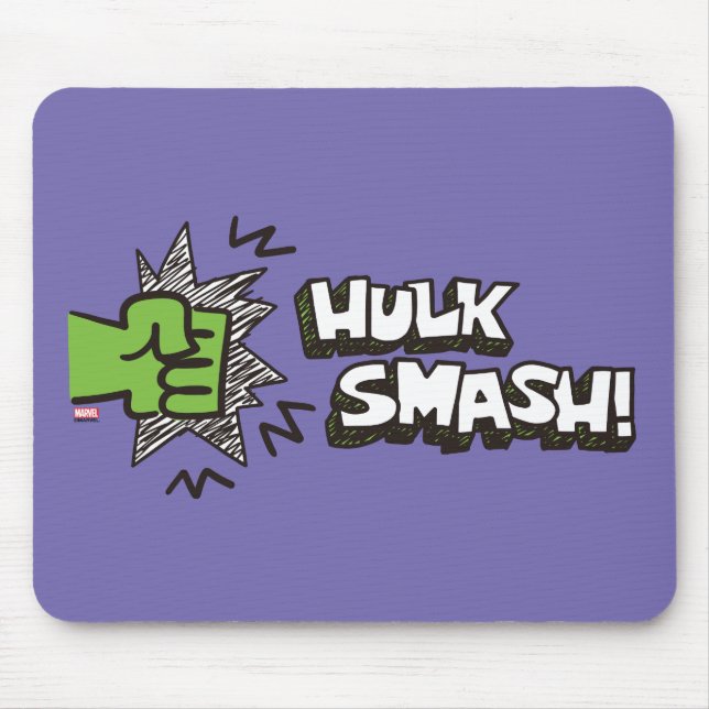 Hulk Smash Fist Doodle Graphic Mouse Pad (Front)