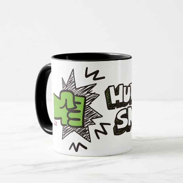 Hulk Smash Fist Doodle Graphic Mug (Front Left)