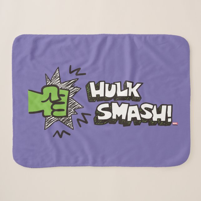 Hulk Smash Fist Doodle Graphic Sherpa Blanket (Front (Horizontal))