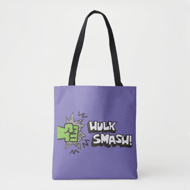 Hulk Smash Fist Doodle Graphic Tote Bag (Front)