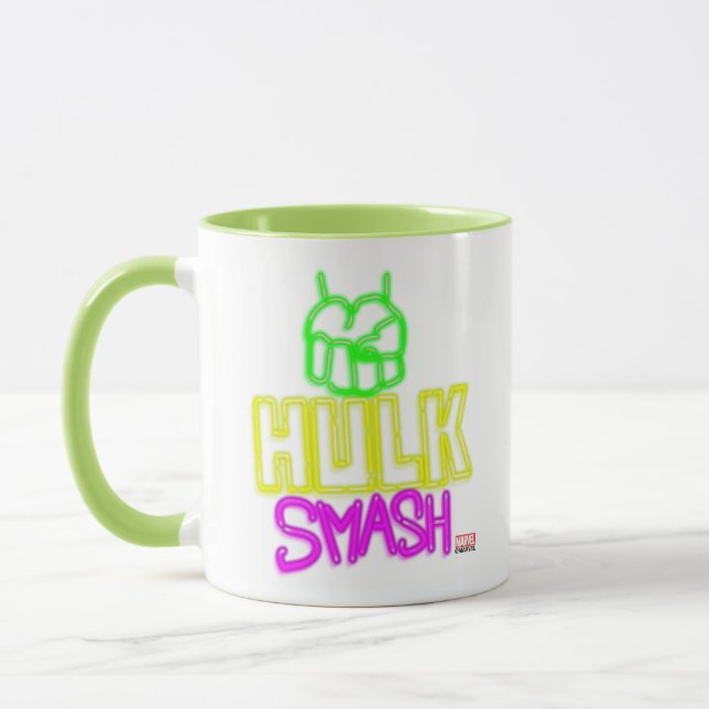 Hulk Smash Neon Graphic Mug (Left)