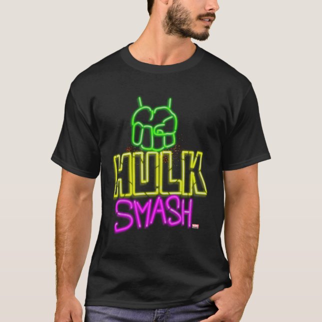 Hulk Smash Neon Graphic T-Shirt (Front)