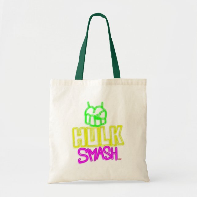 Hulk Smash Neon Graphic Tote Bag (Front)