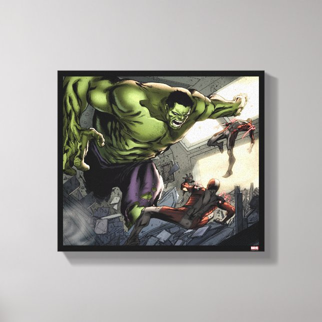 Hulk Smashing His Enemies Canvas Print (Front)