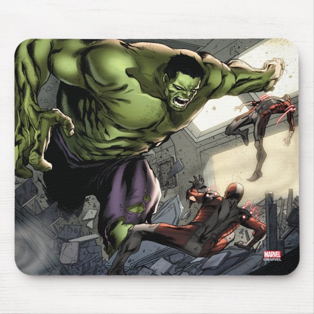 Hulk Smashing His Enemies Mouse Pad (Front)