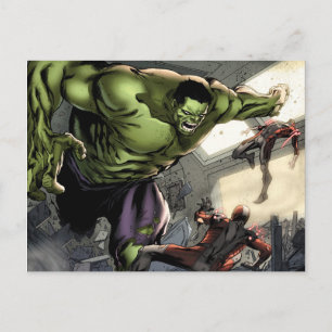 Hulk Smashing His Enemies Postcard
