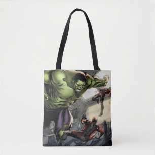 Hulk Smashing His Enemies Tote Bag