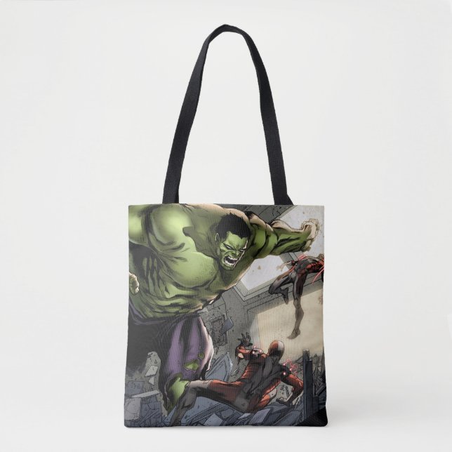 Hulk Smashing His Enemies Tote Bag (Front)
