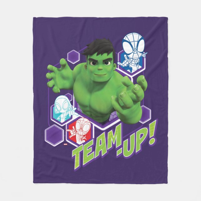 Hulk & Spidey Team "Team-Up!" Fleece Blanket (Front)