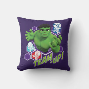 Hulk & Spidey Team "Team-Up!" Throw Pillow