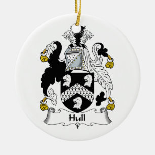 Hull Family Crest Ceramic Ornament