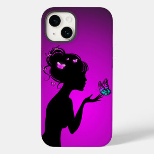 Hull For iPhone 14 The woman purple butterflies Case-Mate iPhone 14 Case