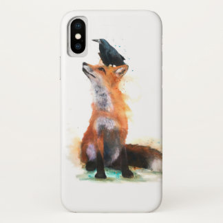 Hull for smartphone, fox and crow. Case-Mate iPhone case