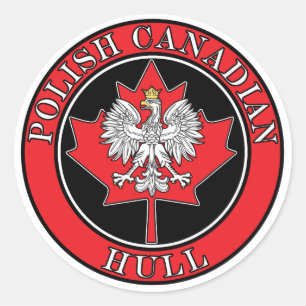 Hull Polish Round Canadian Leaf Classic Round Sticker