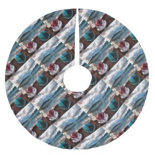 Hulls of Boats And Marmaris Winter Seascape Brushed Polyester Tree Skirt