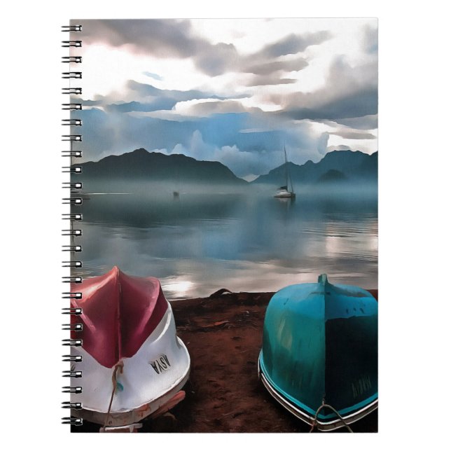 Hulls of Boats And Marmaris Winter Seascape Notebook (Front)