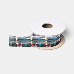 Hulls of Boats And Marmaris Winter Seascape Satin Ribbon
