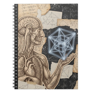 Human Anatomy and Glowing Tesseract Notebook