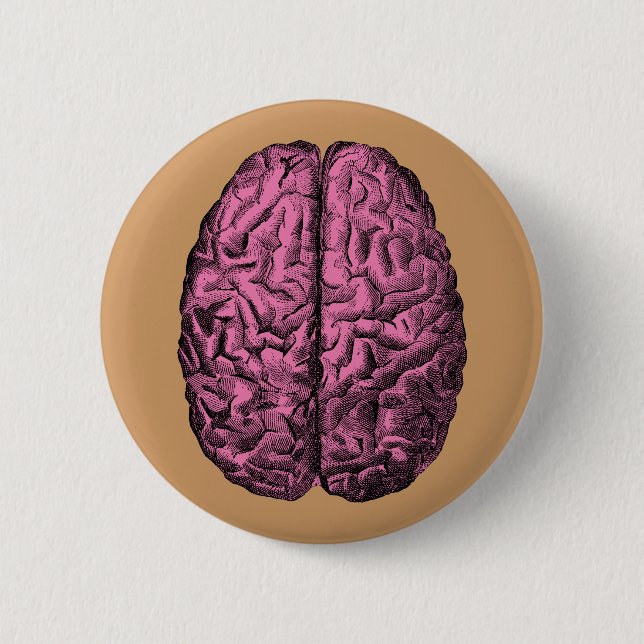 Human Anatomy Brain 2 Inch Round Button (Front)