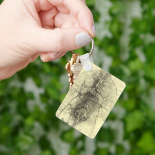 Human Anatomy, Female Torso by Leonardo da Vinci Keychain