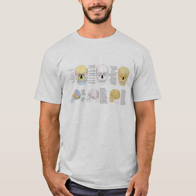 Human Anatomy Human Skull colour illustrated mugs T-Shirt (Front)