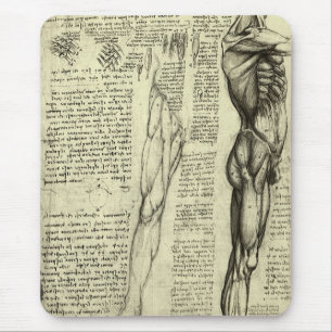 Human Anatomy Male Muscles by Leonardo da Vinci Mouse Pad