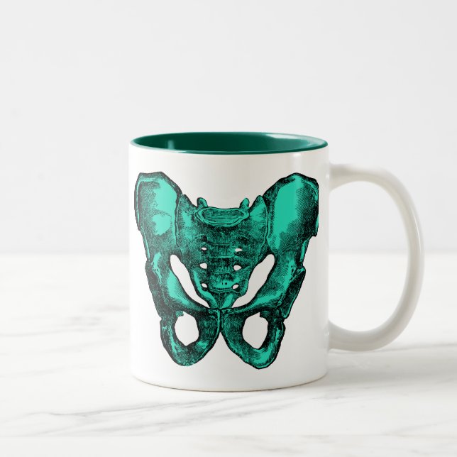 Human Anatomy Pelvis Bones Two-Tone Coffee Mug (Right)