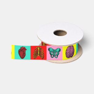 Human Anatomy Pop Art Satin Ribbon