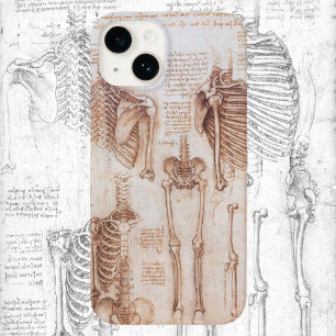 Human Anatomy Skeleton Bones by Leonardo da Vinci Case-Mate iPhone 14 Case